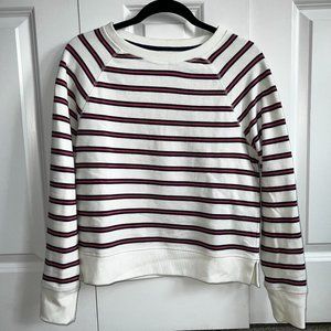 Vineyard Vines Women's XS White Crewneck with Red/Orange and Blue Stripes
